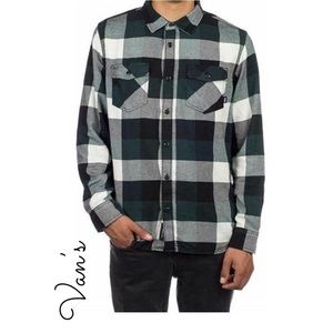 VAN’S Box flannel cotton plaid long sleeve shirts